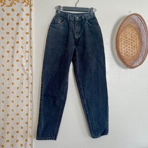 Vintage Wrangler Black Jeans USA Made High Rise Mom Denim Petite 6P